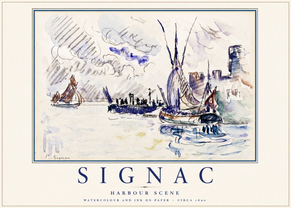 Signac Harbour Scene No3 - Póster