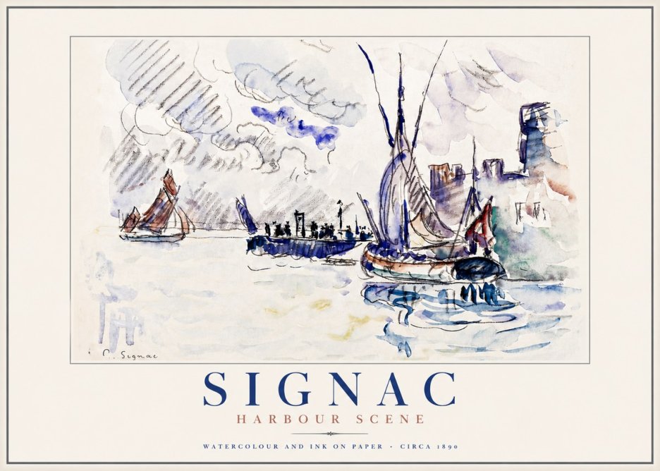 Signac Harbour Scene No5 - Póster
