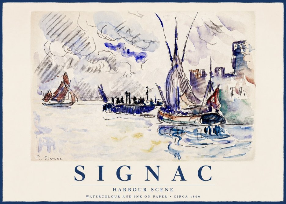 Signac Harbour Scene No6 - Póster