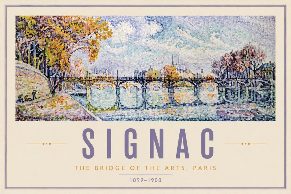 Signac The Bridge of the Arts, Paris No6 - Póster
