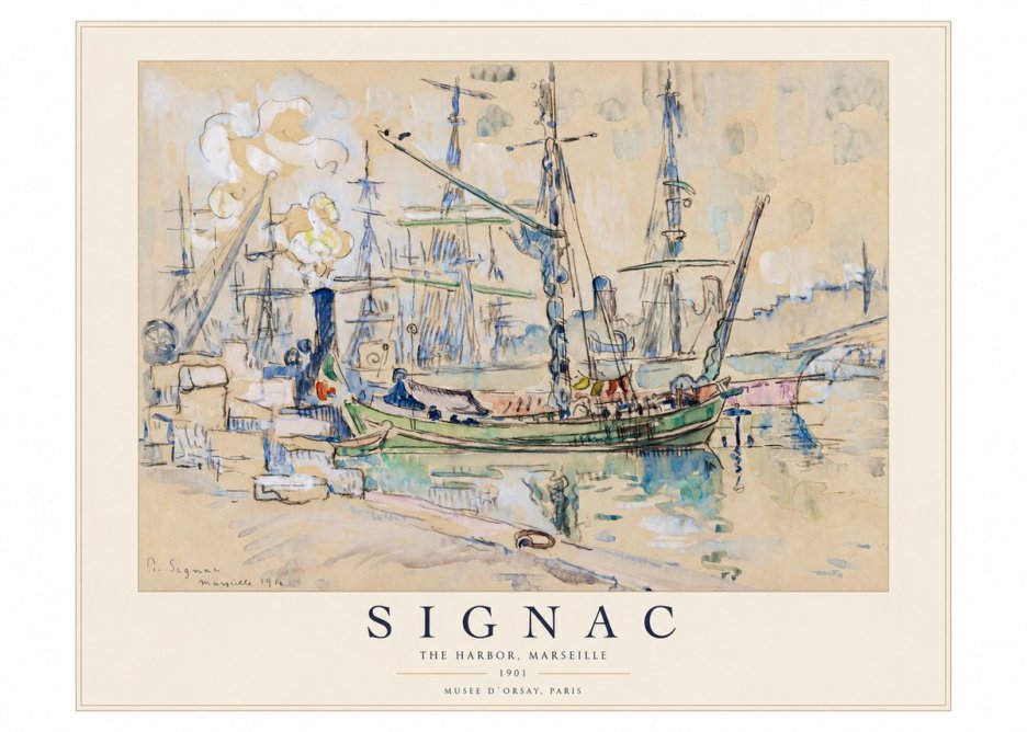 Signac The Harbor, Marseille No1 - Póster