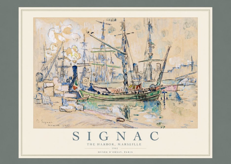 Signac The Harbor, Marseille No2 - Póster