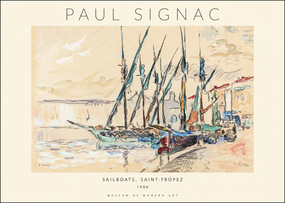 Signac Sailboats, Saint-tropez No1 - Póster