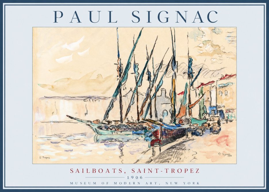 Signac Sailboats, Saint-tropez No2 - Póster