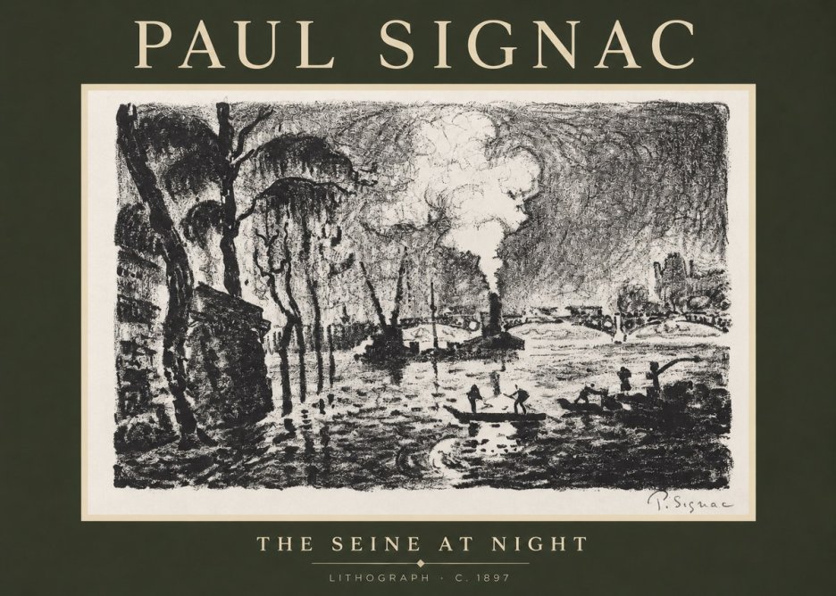 Signac The Seine at Night No2 - Póster