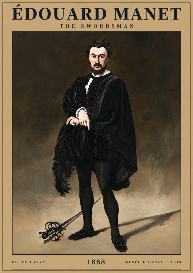Édouard Manet The Swordsman No3 - Póster