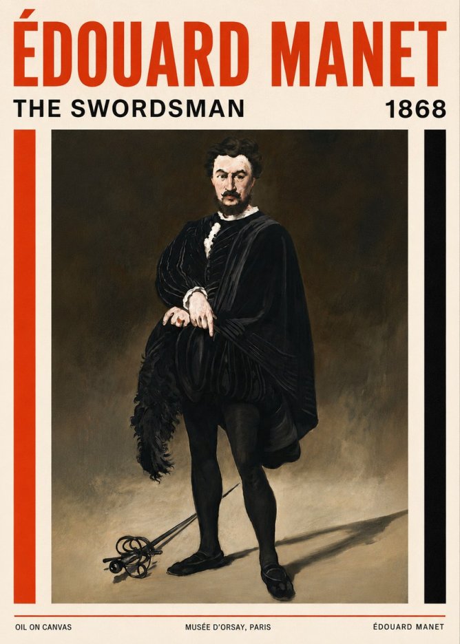 Édouard Manet The Swordsman No4 - Póster