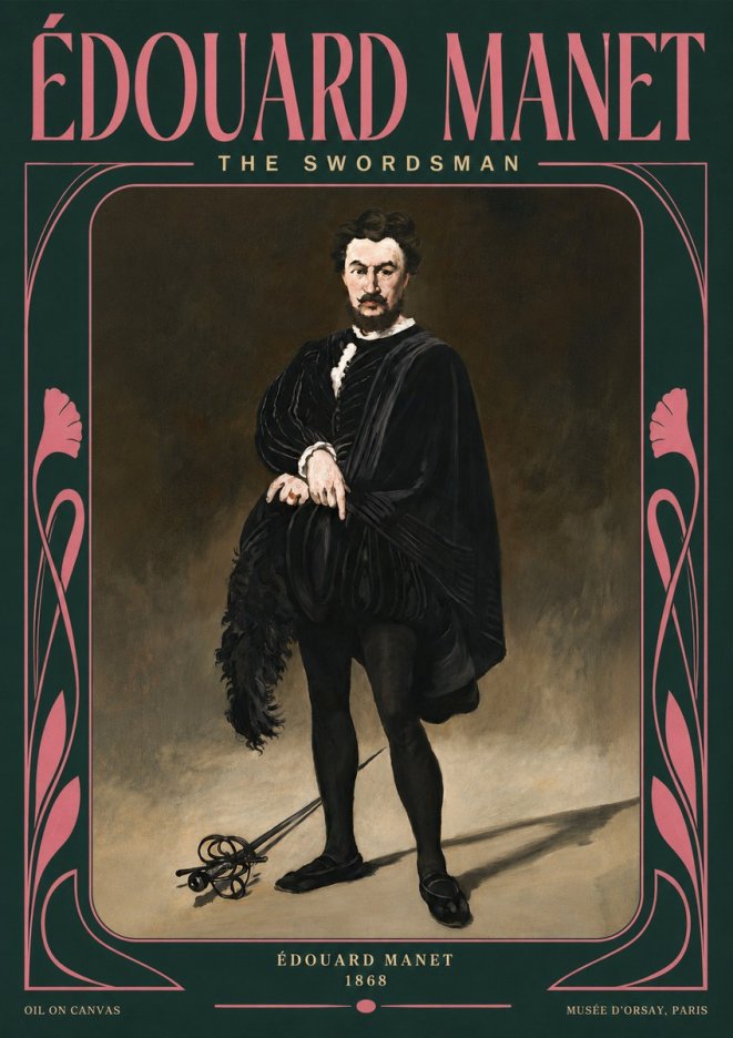 Édouard Manet The Swordsman No5 - Póster