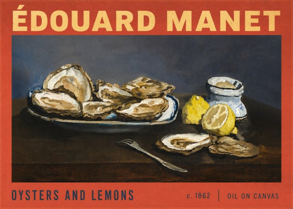 Édouard Manet Oysters and Lemons No6 - Póster