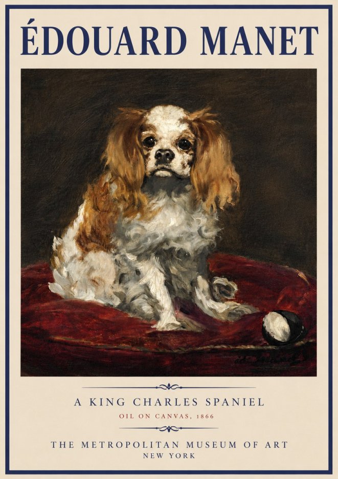 Édouard Manet A King Charles Spaniel No5 - Póster