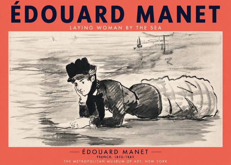 Édouard Manet Laying Woman by the Sea No2 - Póster