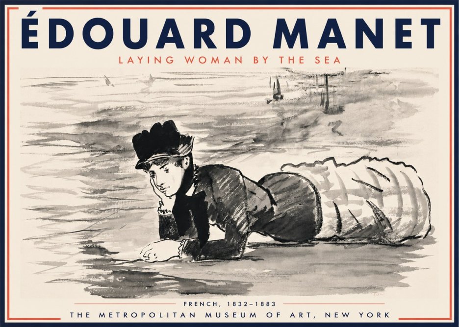 Édouard Manet Laying Woman by the Sea No3 - Póster