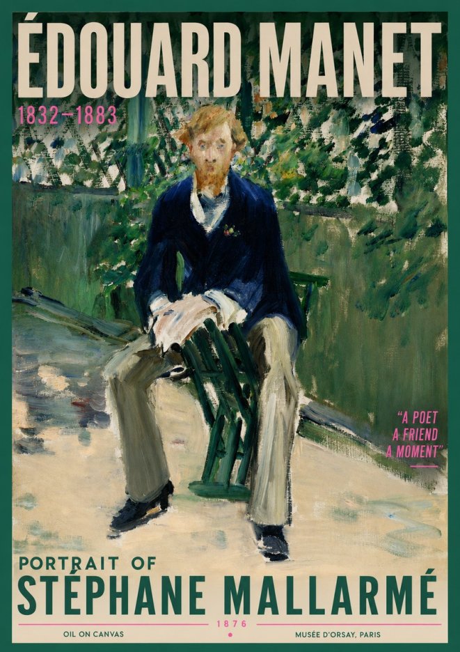 Édouard Manet Portrait of Stéphane Mallarmé II No4 - Póster