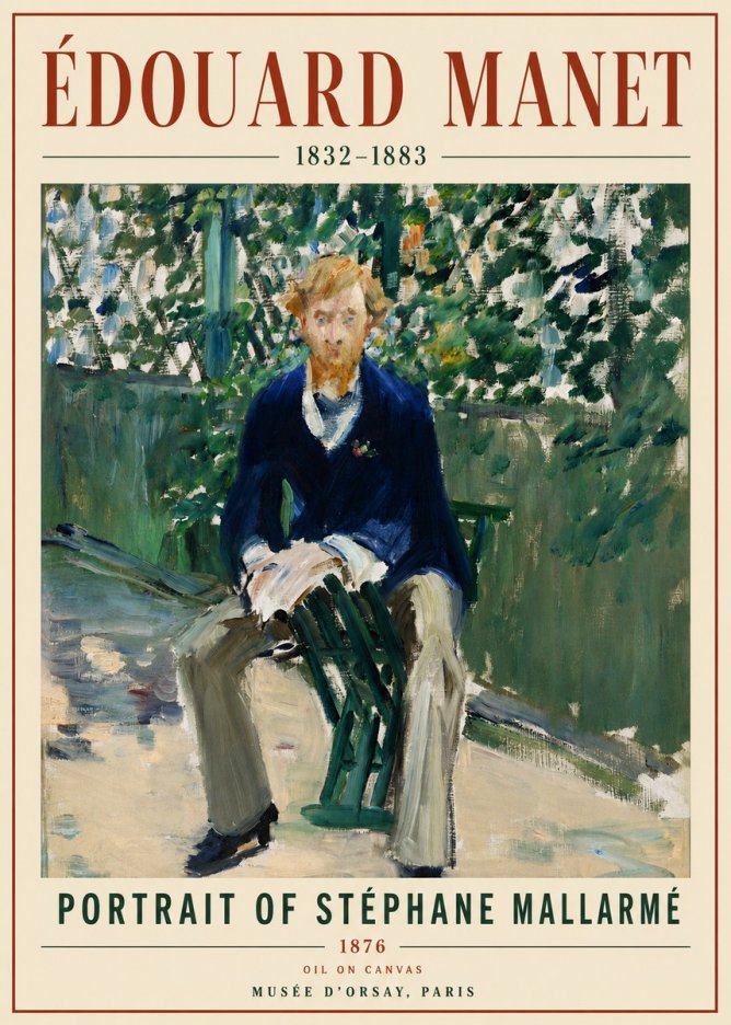 Édouard Manet Portrait of Stéphane Mallarmé II No5 - Póster