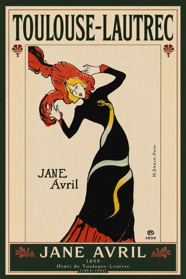 Toulouse-Lautrec Jane Avril I No6 - Póster