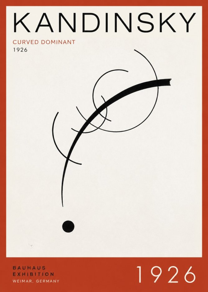 Kandinsky Curved Dominant No3 - Póster