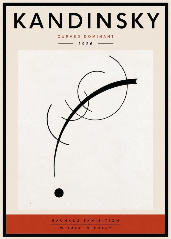 Kandinsky Curved Dominant No6 - Póster