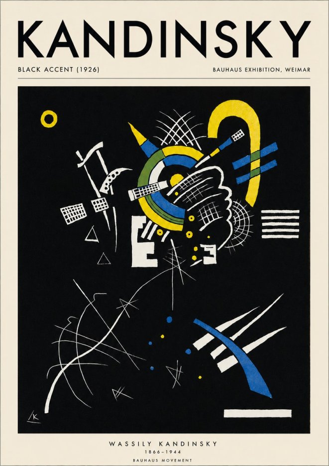 Kandinsky Black Accent (1926) No3 - Póster