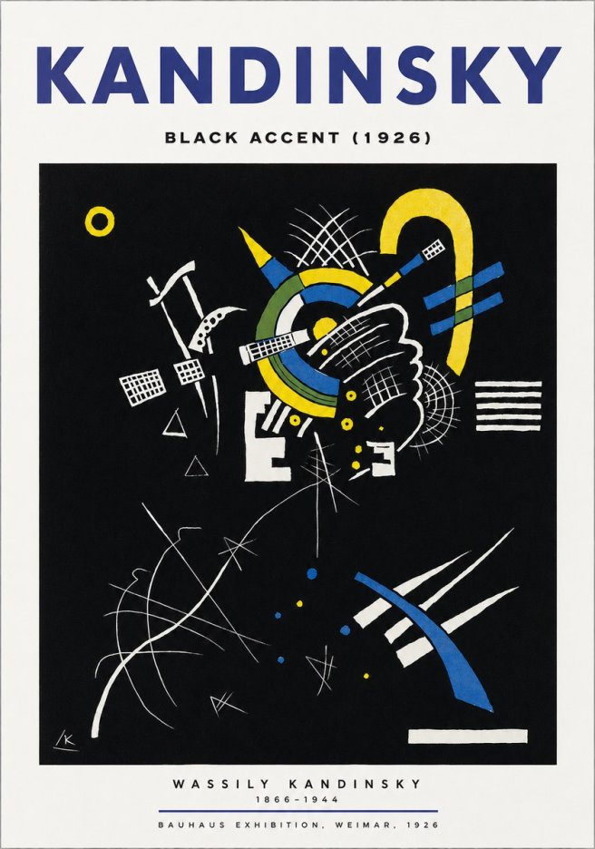 Kandinsky Black Accent (1926) No4 - Póster