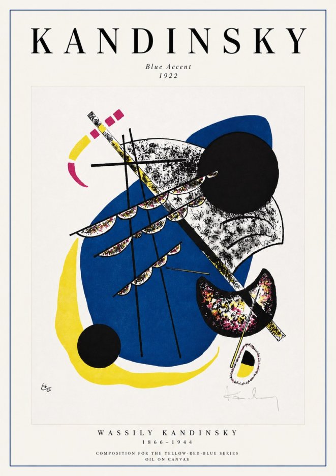 Kandinsky Blue Accent No2 - Póster