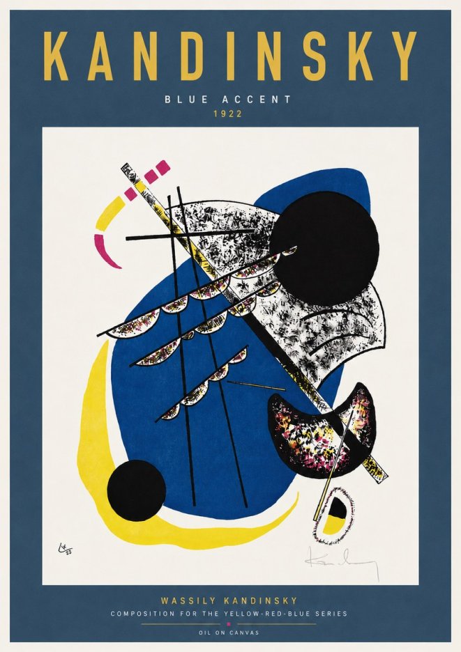 Kandinsky Blue Accent No3 - Póster