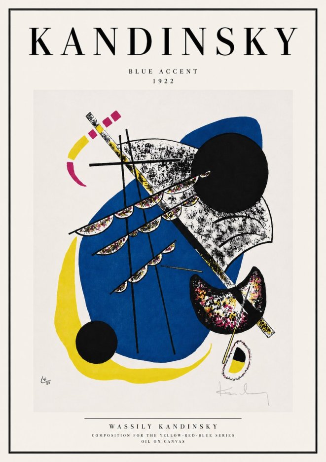 Kandinsky Blue Accent No4 - Póster