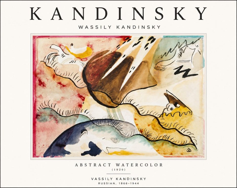 Kandinsky Abstract Watercolor No1 - Póster