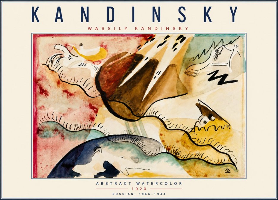 Kandinsky Abstract Watercolor No6 - Póster