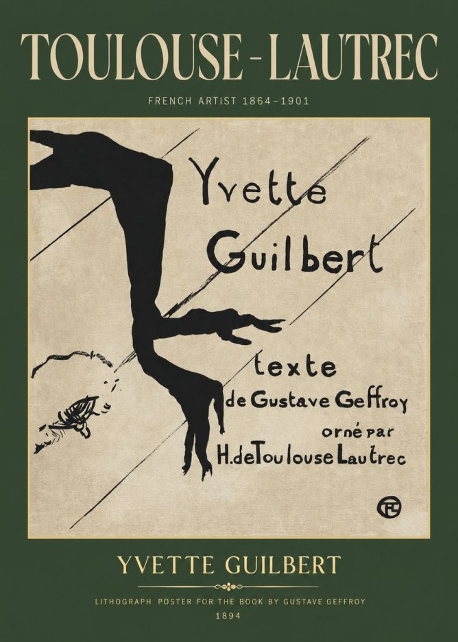 Toulouse-Lautrec Yvette Guilbert No2 - Póster