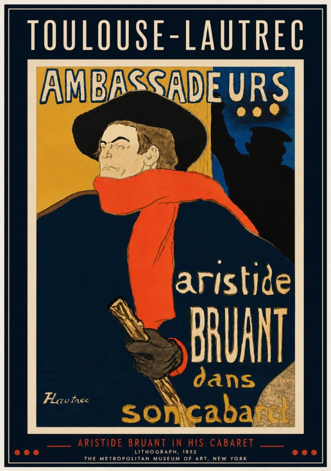 Toulouse-Lautrec Aristide Bruant in His Cabaret I No4 - Póster