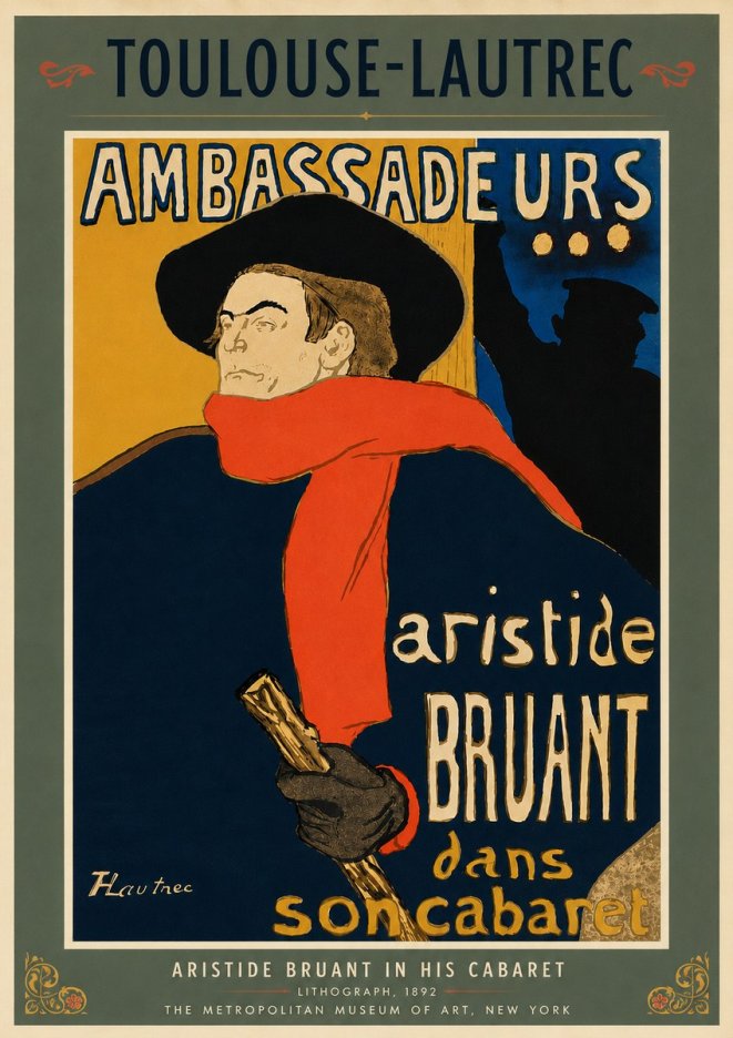 Toulouse-Lautrec Aristide Bruant in His Cabaret I No5 - Póster