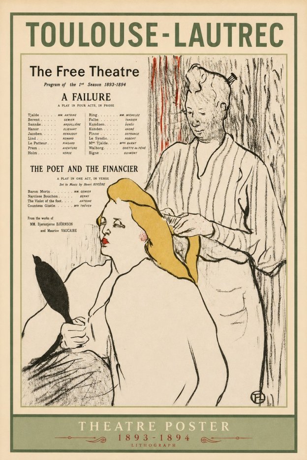 Toulouse-Lautrec Le Théâtre Libre - Une Faillite / Le Poète Et Le Financier No2 - Póster