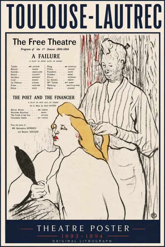 Toulouse-Lautrec Le Théâtre Libre - Une Faillite / Le Poète Et Le Financier No4 - Póster