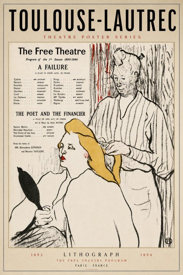 Toulouse-Lautrec Le Théâtre Libre - Une Faillite / Le Poète Et Le Financier No5 - Póster
