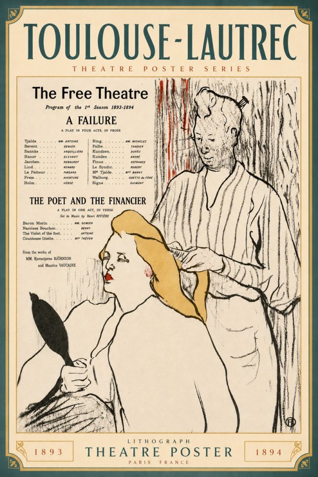 Toulouse-Lautrec Le Théâtre Libre - Une Faillite / Le Poète Et Le Financier No6 - Póster