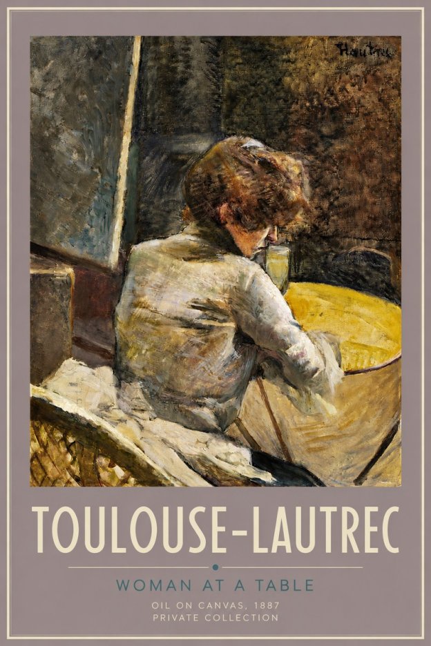 Toulouse-Lautrec Woman at a Table No2 - Póster