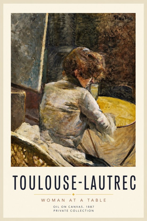 Toulouse-Lautrec Woman at a Table No3 - Póster