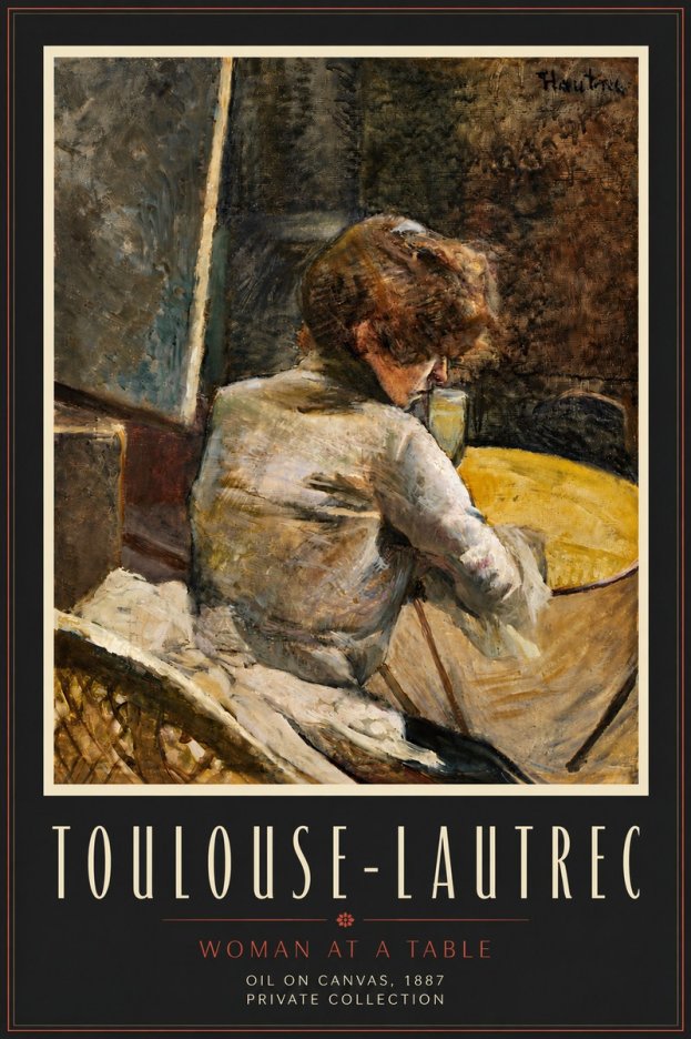 Toulouse-Lautrec Woman at a Table No6 - Póster