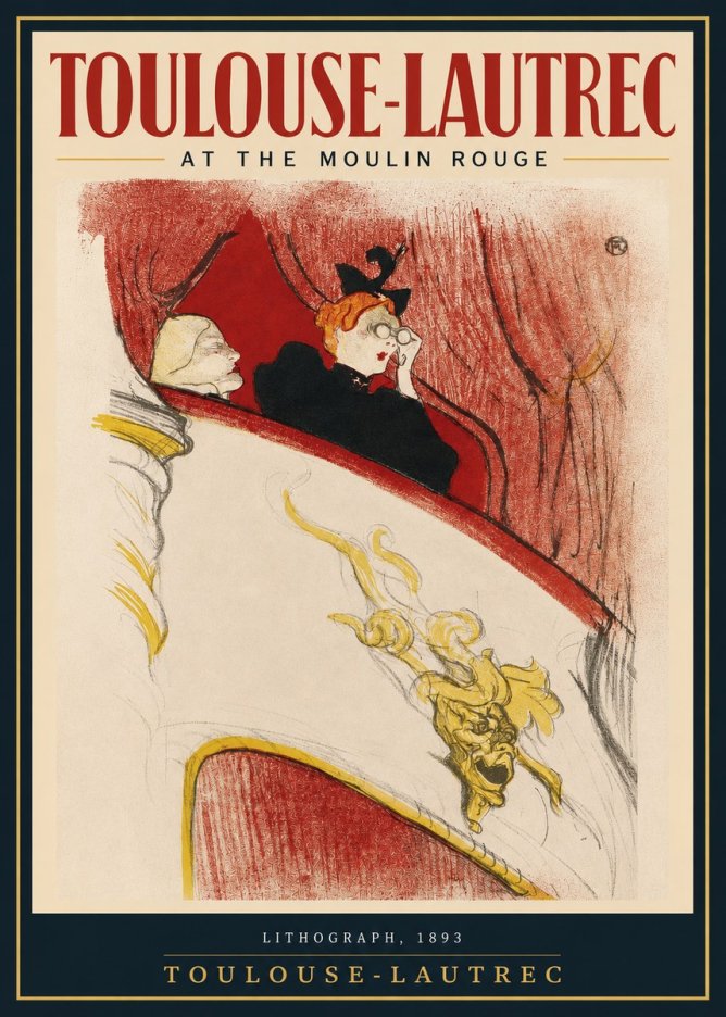 Toulouse-Lautrec At the Moulin Rouge I No2 - Póster