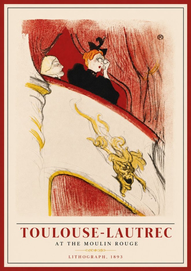 Toulouse-Lautrec At the Moulin Rouge I No4 - Póster