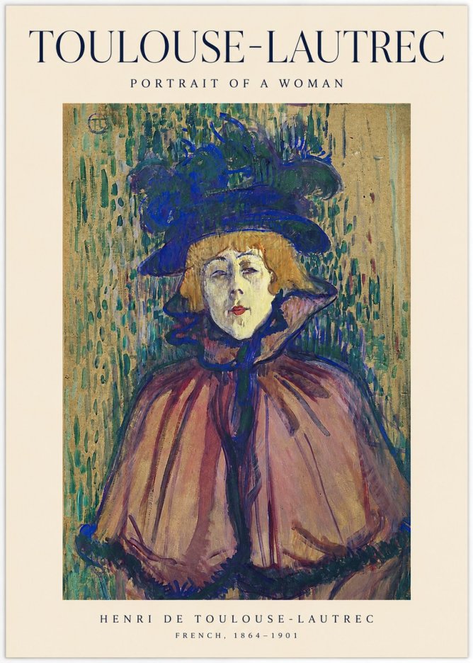 Toulouse-Lautrec Portrait of a Woman I No1 - Póster