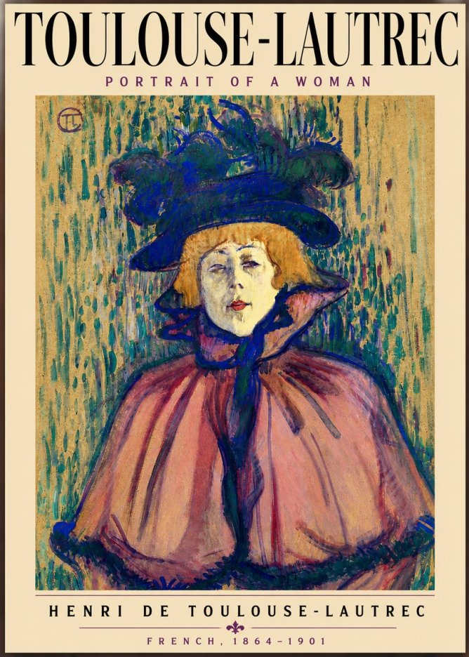 Toulouse-Lautrec Portrait of a Woman I No3 - Póster