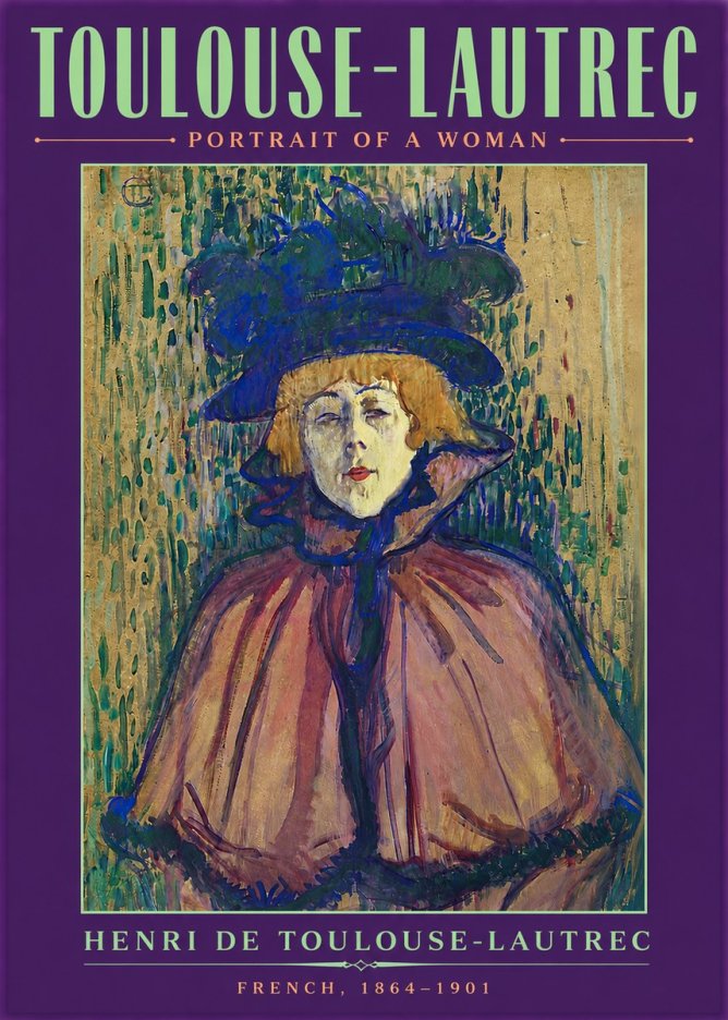 Toulouse-Lautrec Portrait of a Woman I No4 - Póster