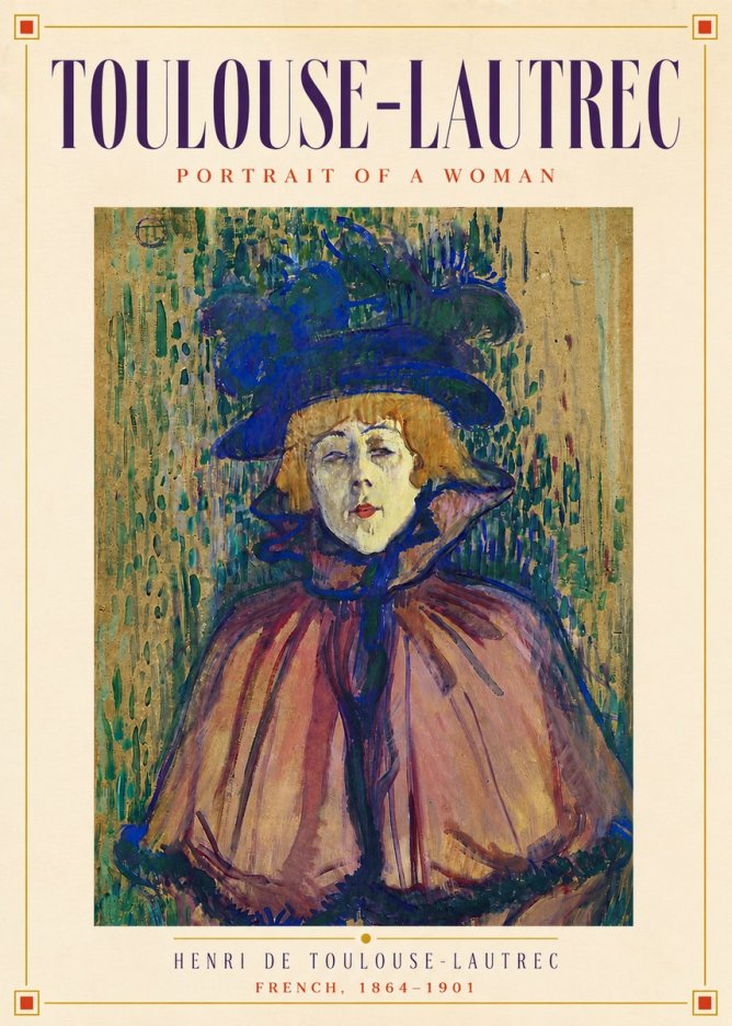 Toulouse-Lautrec Portrait of a Woman I No5 - Póster