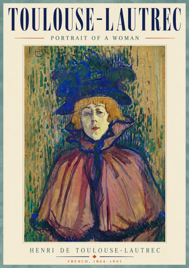 Toulouse-Lautrec Portrait of a Woman I No6 - Póster