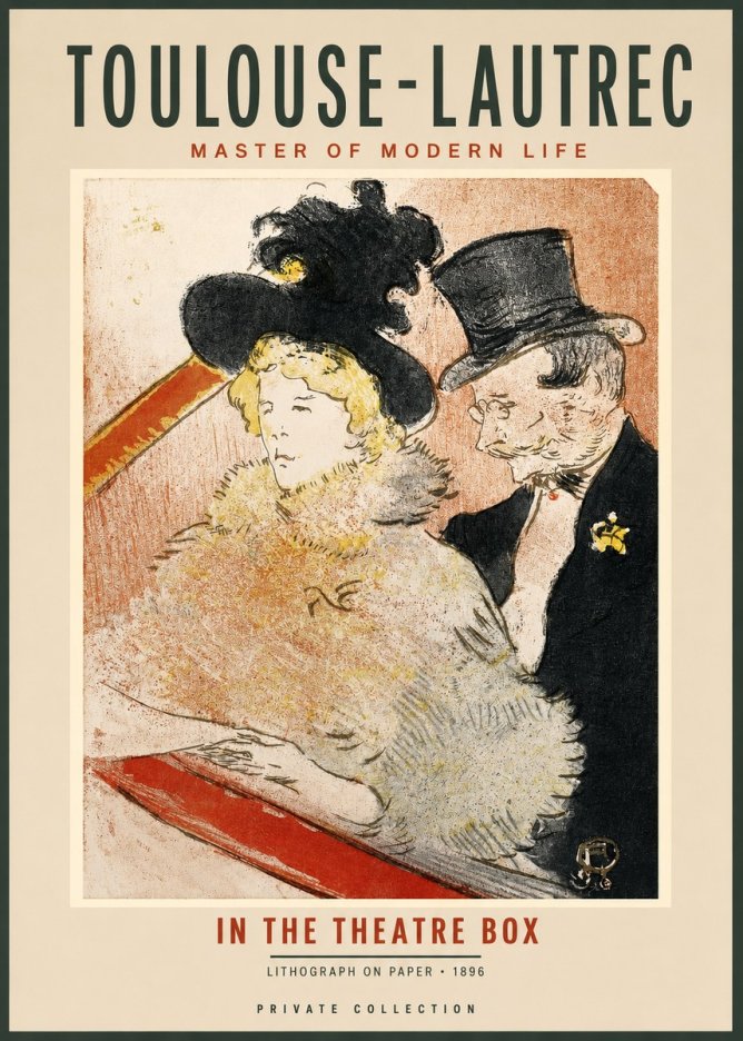 Toulouse-Lautrec In the Theatre Box No2 - Póster