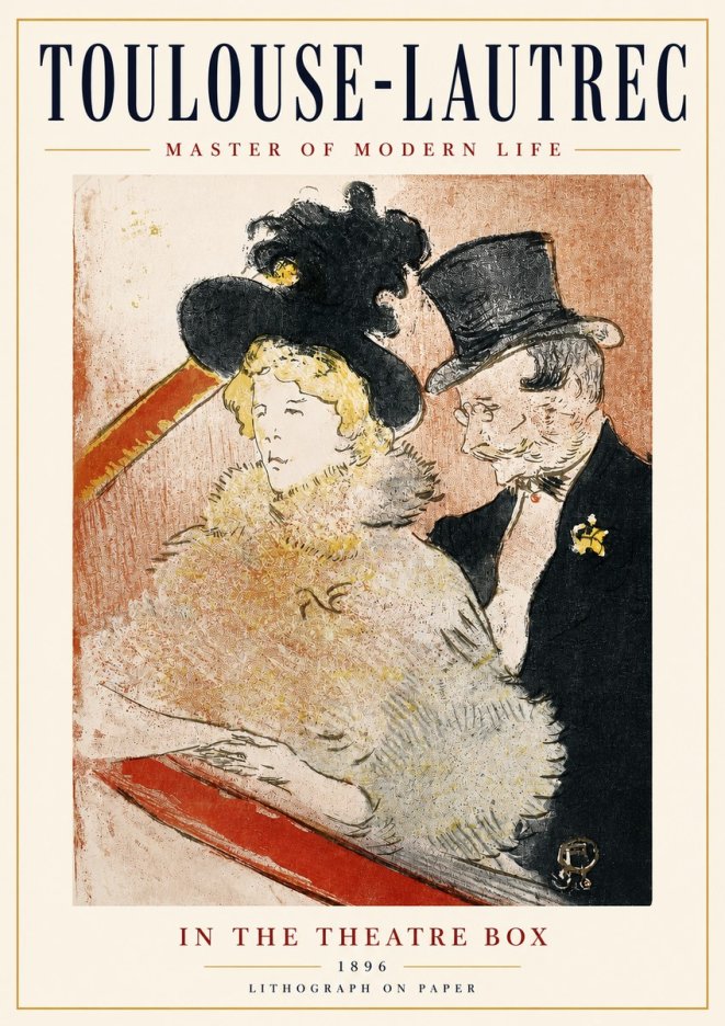 Toulouse-Lautrec In the Theatre Box No3 - Póster