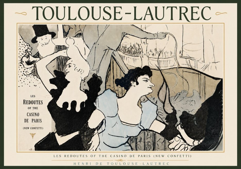 Toulouse-Lautrec Les Redoutes of the Casino De Paris (New Confetti) No6 - Póster