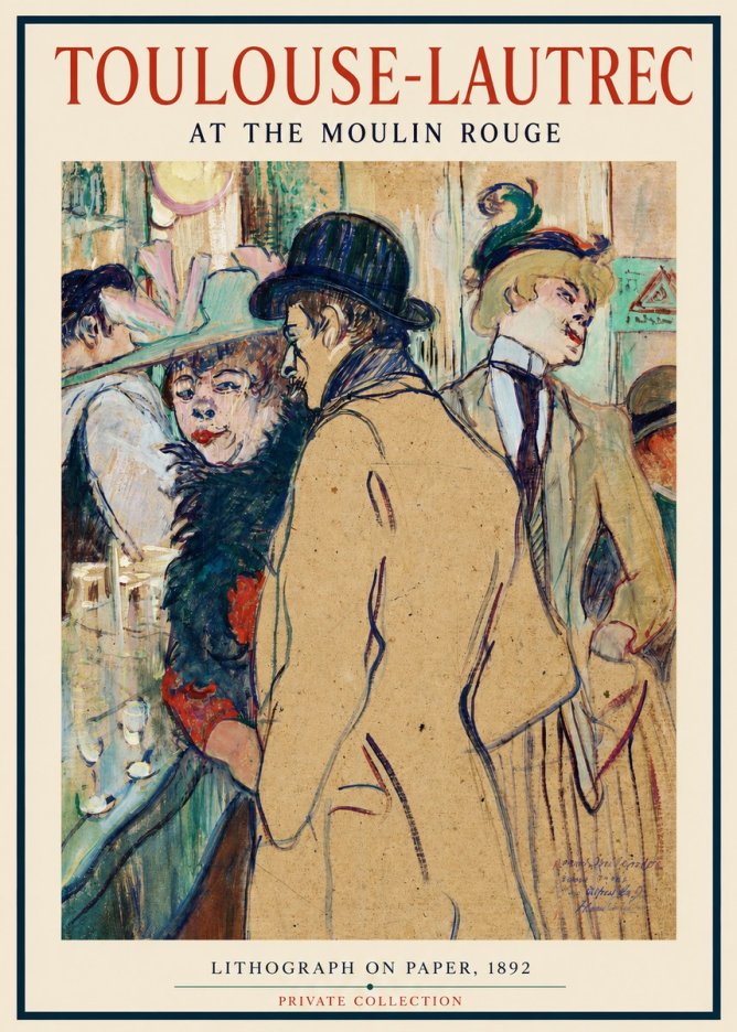 Toulouse-Lautrec At the Moulin Rouge II No2 - Póster