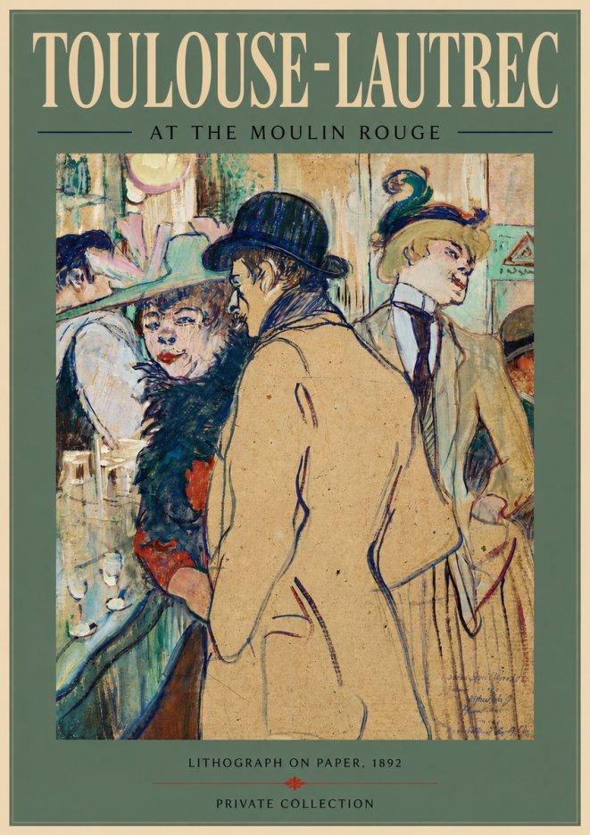 Toulouse-Lautrec At the Moulin Rouge II No5 - Póster